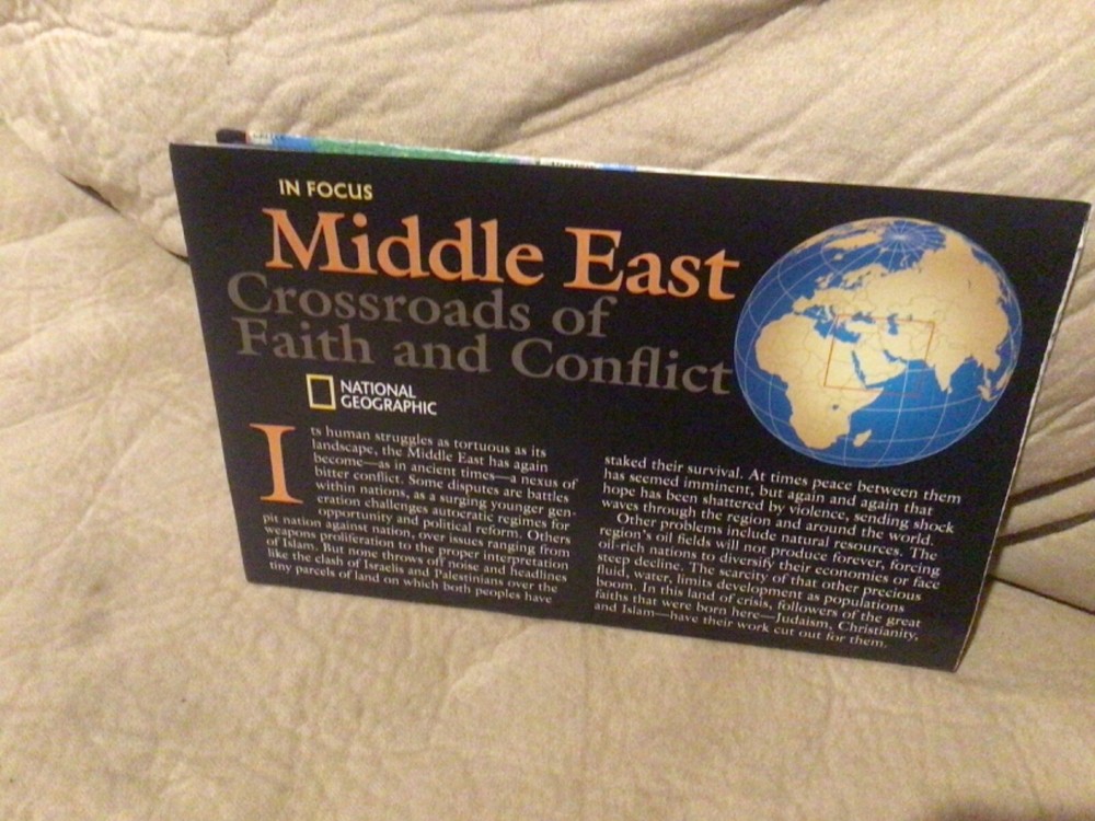 Middle East, Crossroads of Faith & Conflict, National Geo, Map & Poster, 2002