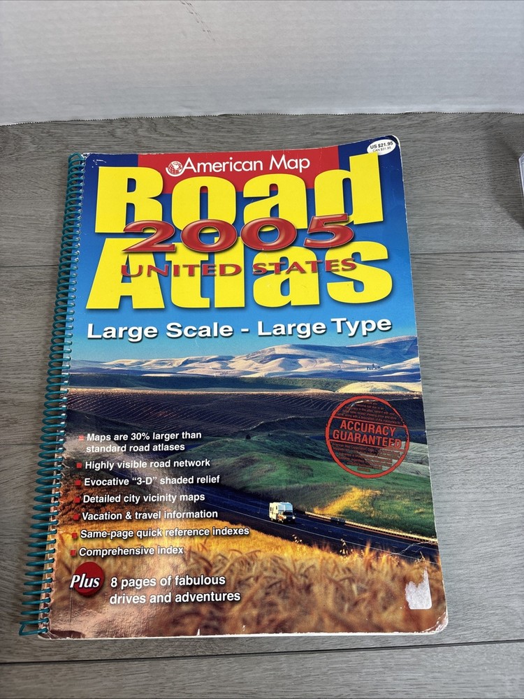 American Map 2005 United States Road Atlas Large Scale – Large Type