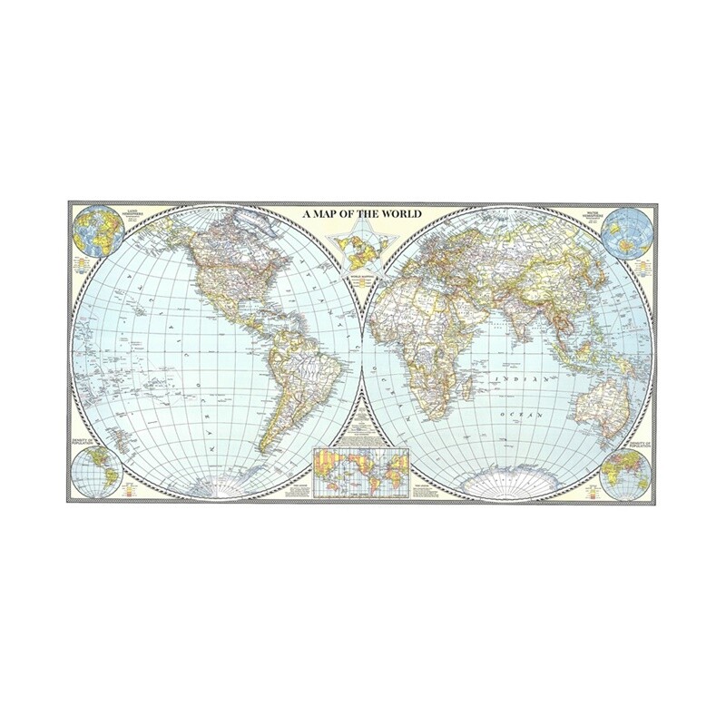 MAP OF THE WORLD FLAT EARTH LARGE POSTER HOME DECOR 48″*24″