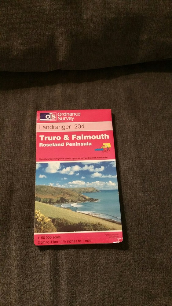 Truro and Falmouth, Roseland Peninsula by Ordnance Survey. Landranger map 204