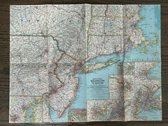 Vintage NATIONAL GEOGRAPHIC 1962 MAP US Washington To Boston 25” X 38” Ex++