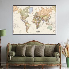 18*29/24*36inch World Map Wall Chart Art Poster World Map Poster Educational