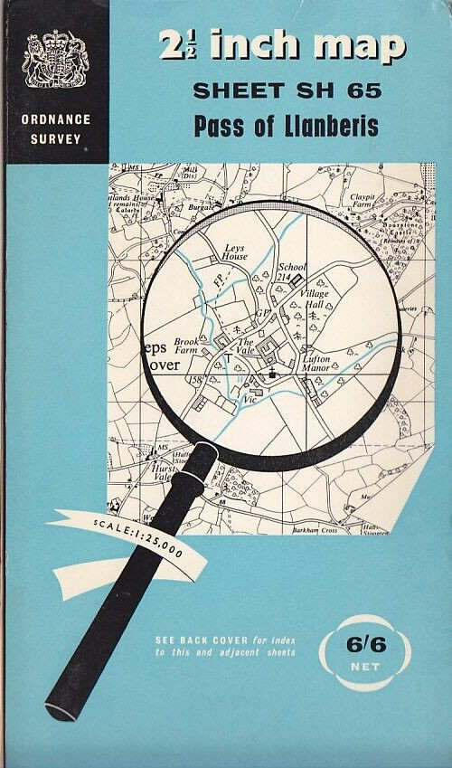 Ordnance Survey (OS) 1:25,000 First Series Map Sheet SH 65 Pass of Llanberis