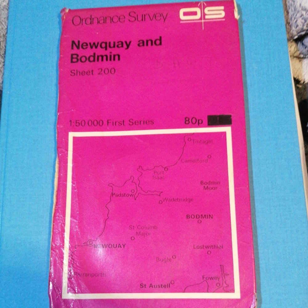 Ordnance Survey 1:50000 First Series Map 200 Newquay and Bodmin 1974