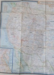 1953 National Geographic Large Folded Paper Historical Map of The United States