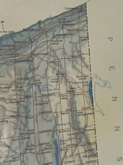 Ohio Shaded Relief Laminated Wall Map by Raven Maps & Images, 1991, 47″ x 44″