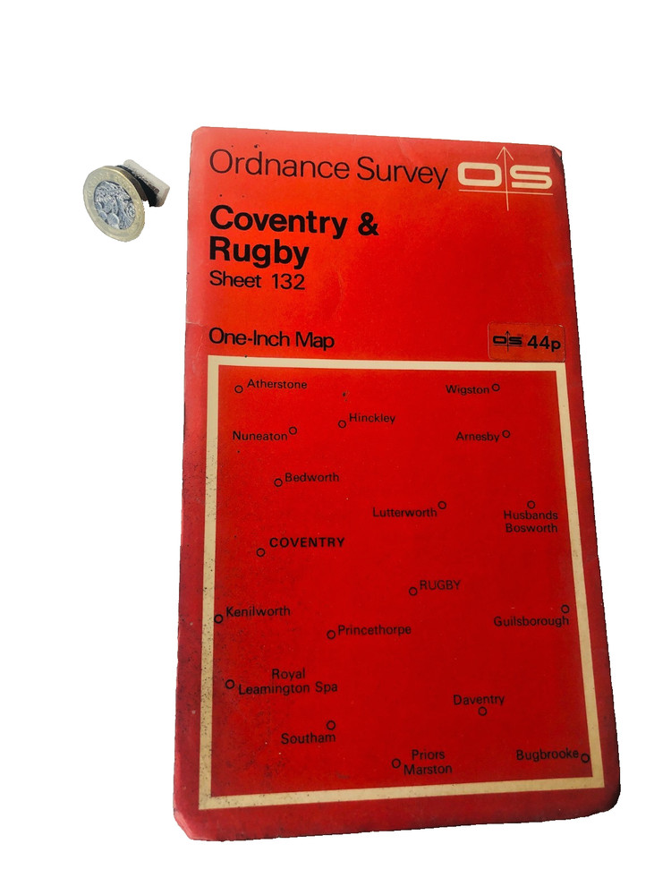 Ordnance Survey Map Coventry and Rugby Vintage ra