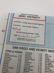 Rand McNally Folded Map: San Diego Street Map Vintage 1990 Great Wall Art