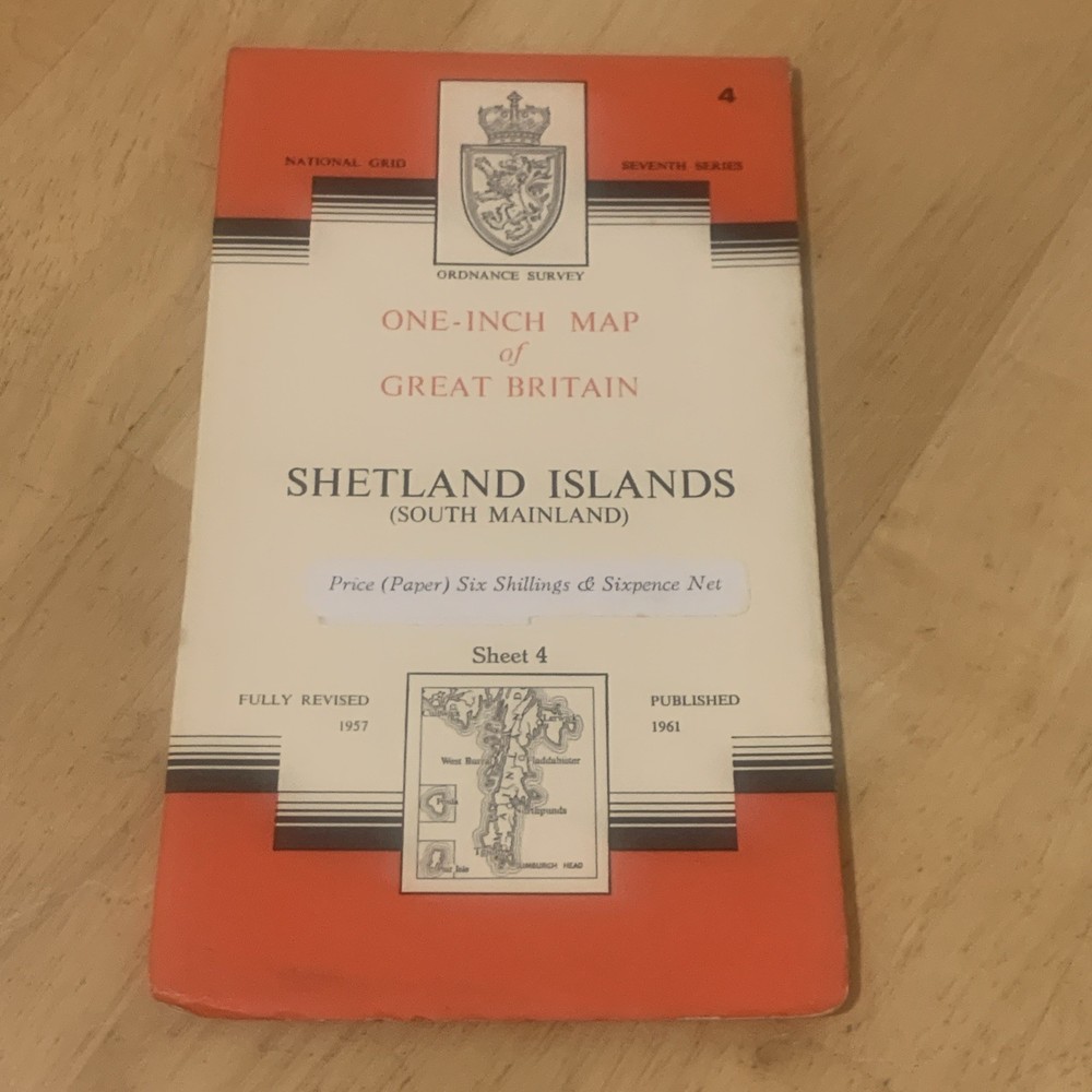 Ordnance Survey One Inch Map 1 Seventh Series Shetland Islands South Mainland OS