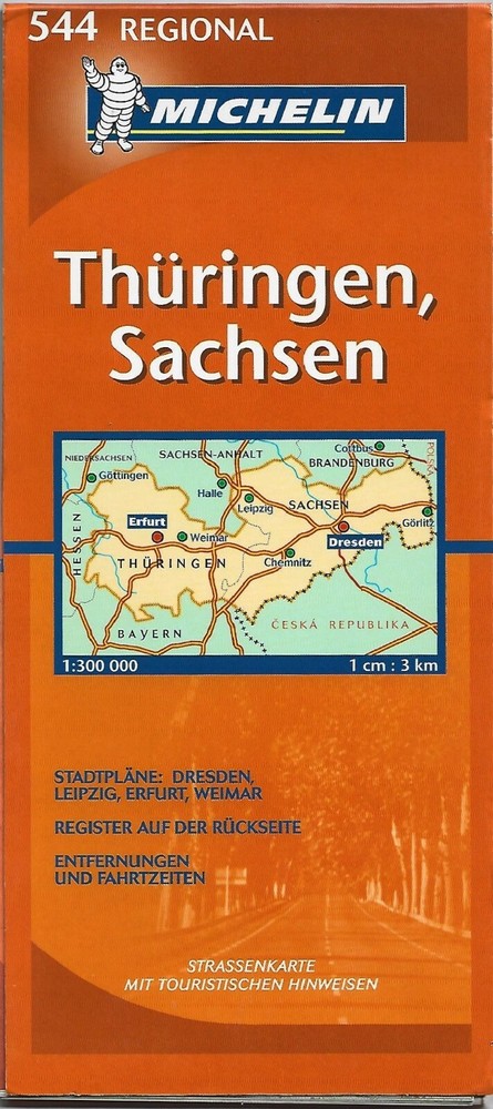 Thuringen, Sachsen 544 Map by Michelin (2007)