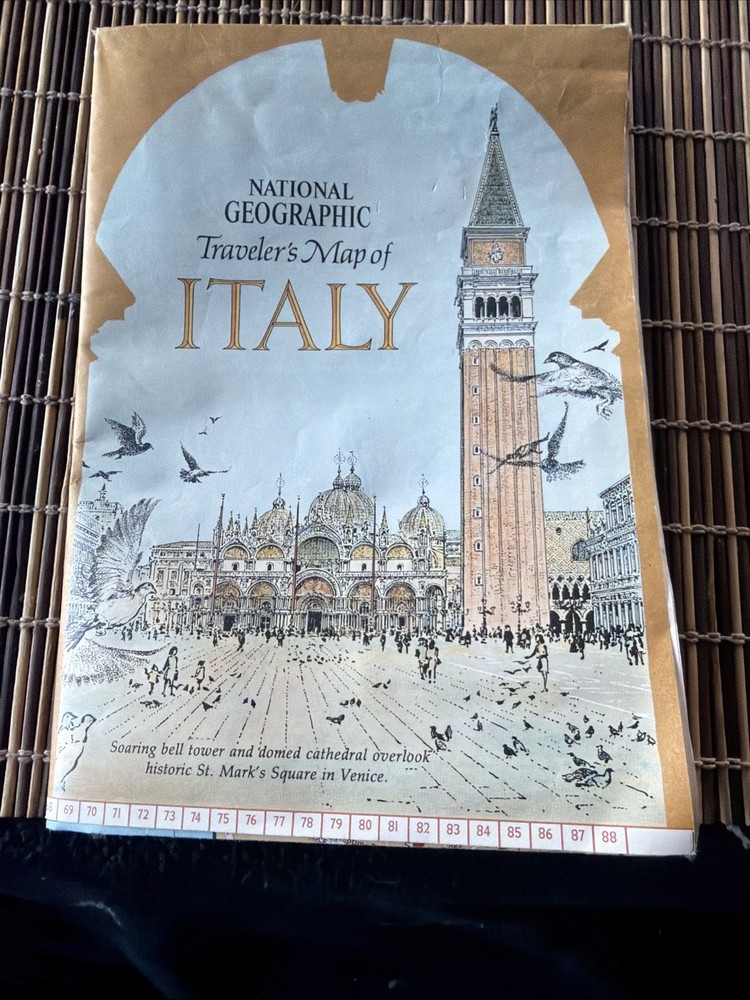 National Geographic June1970 Map Traveler’s Map of Italy Vintage Please See PICS