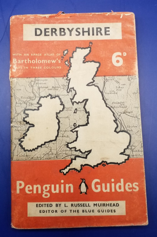 1939 DERBYSHIRE Penguin Guides with 8 page Atlas 1st Edition Book Vintage