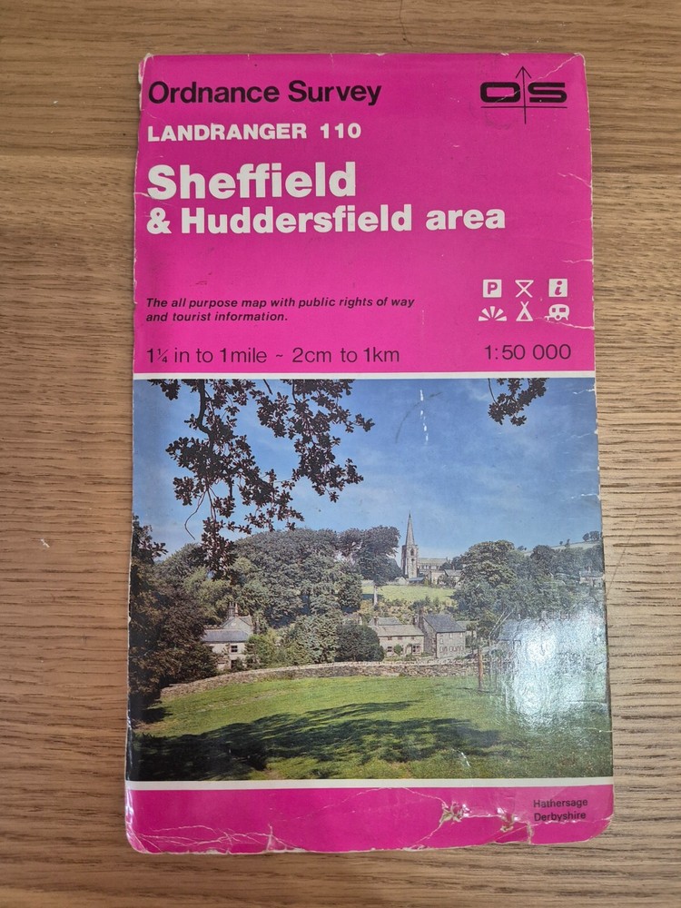 Ordnance Survey Map 1:50 000 – Sheffield & Huddersfield