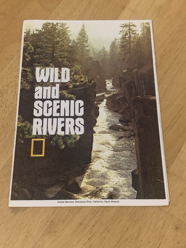 1977 National Geographic Wild & Scenic Rivers Map Poster USA River Systems