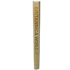 Britannica World Atlas Hardcover Book 1956 Edition Beige Cover Maps Geography