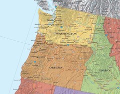 24×36 United States Premier Blue Oceans 3D Wall Map Poster, Laminated Edition