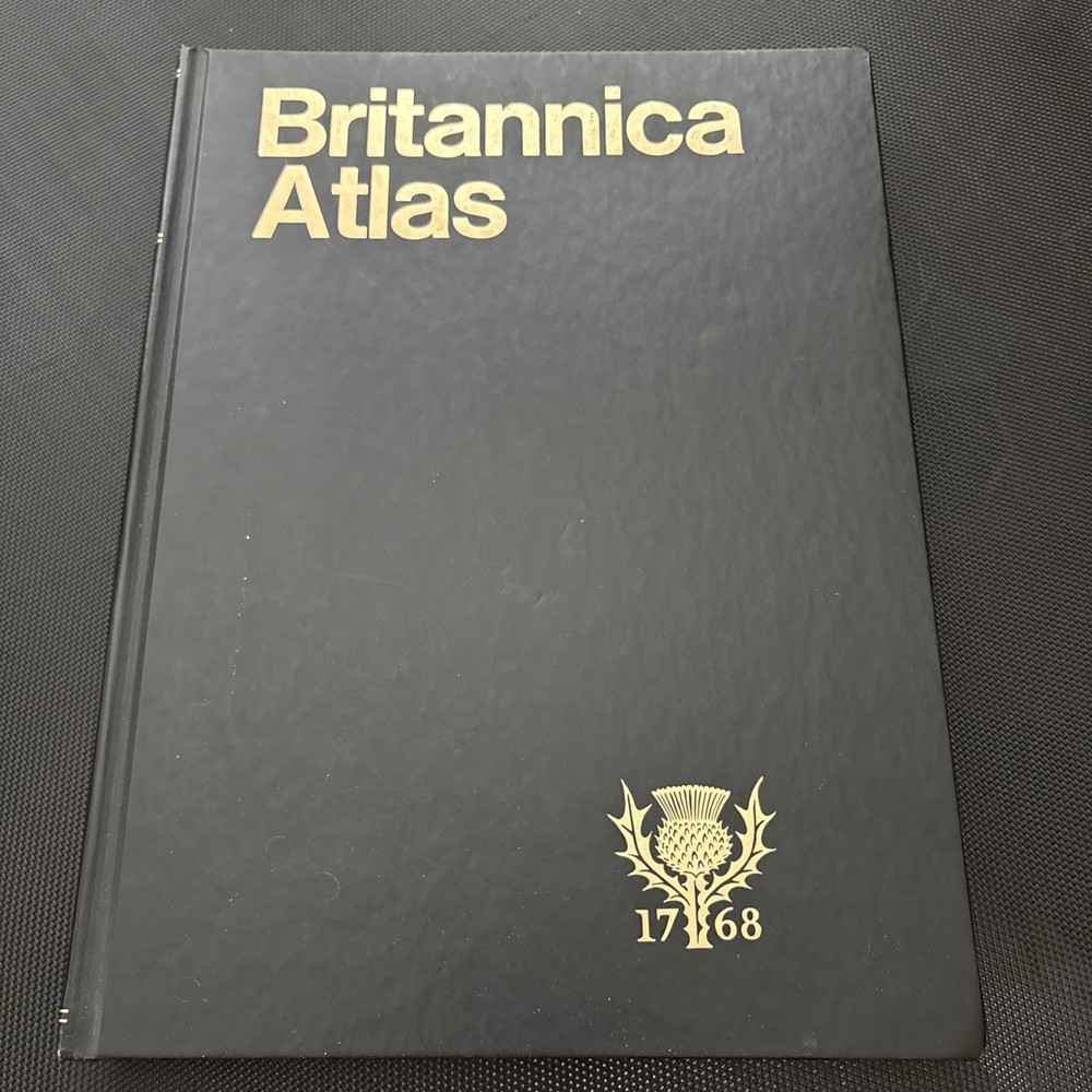 BRITANNICA ATLAS 1768 – 1989 Edition – LARGE 15″ X 11″ BOOK WITH BEAUTIFUL MAPS