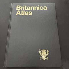 BRITANNICA ATLAS 1768 – 1989 Edition – LARGE 15″ X 11″ BOOK WITH BEAUTIFUL MAPS