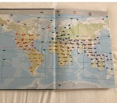 Satellite World Atlas from Barnes and Noble. Blue hardcover