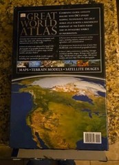 The Great World Atlas DK maps terrain models satellite images 2002 book 18″x12″