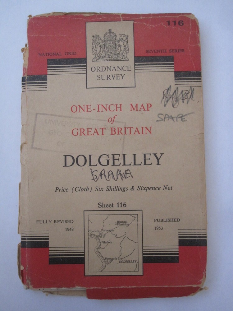 OS 1 inch Seventh Series / Sheet 116 Dolgelley 1953