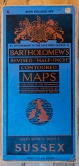 Bartholomew’s Revised Half-inch Contoured Linen Map – Sussex, sheet 6. c1947