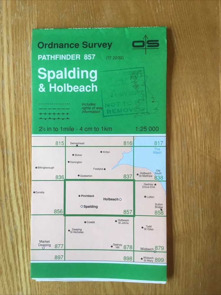 1993 Ordnance Survey Pathfinder Map 857 TF 22/32 Spalding And Holbeach