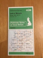 1984 Ordnance Survey Pathfinder Map 130 NH 07/17 Loch A’ Bhraoin