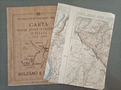 BOLZANO E DINTORNI – CARTA MAPPA – TOURING CLUB ITALIANO 1929 – ZONE TURISTICHE