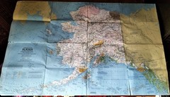 National Geographic – Close up USA – map of Alaska – 1975 -scale 52 miles / inch