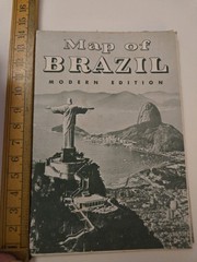 Vintage Map of Brazil Modern Edition C.S Hammond & Co USA Fold-Out Index Photos