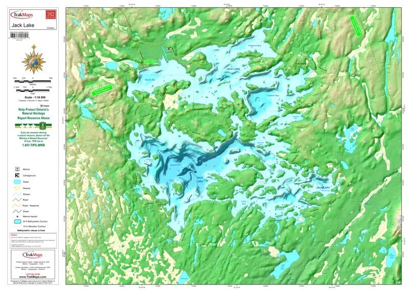 Jack Lake | Waterproof Chart | 20 x 28