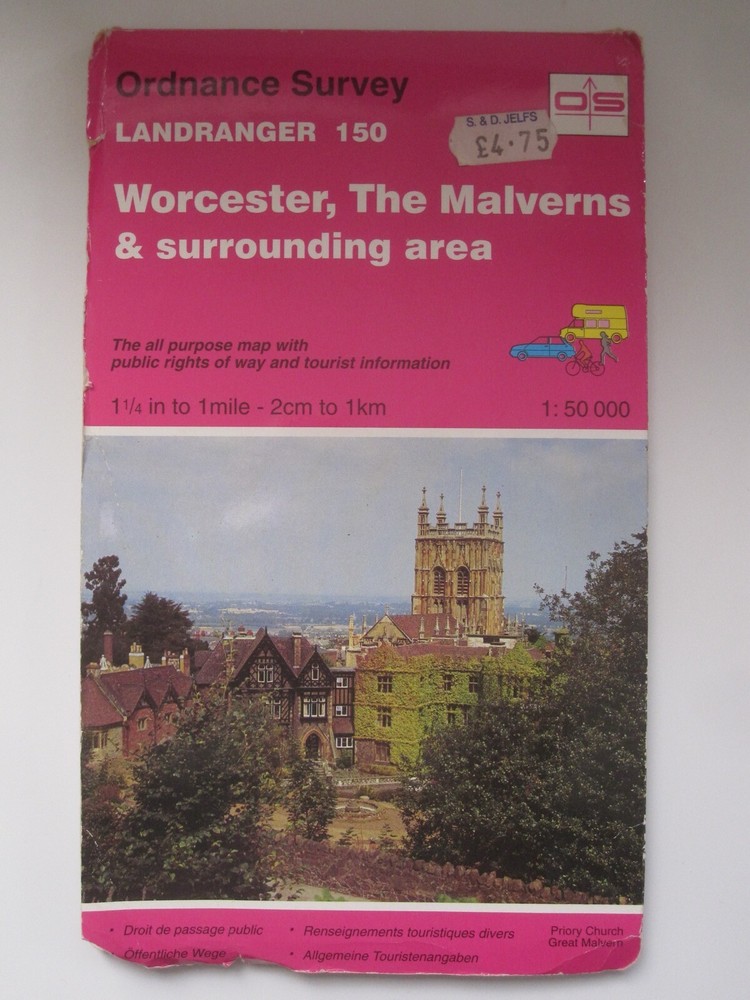 OS 1:50,000 Landranger Sheet 150 Worcester and The Malverns, 1993