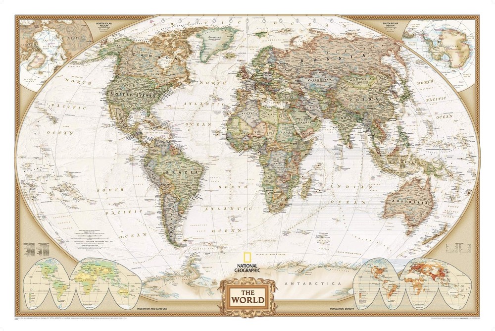 National Geographic World Wall Map – Executive – Laminated (46 x Multicolored