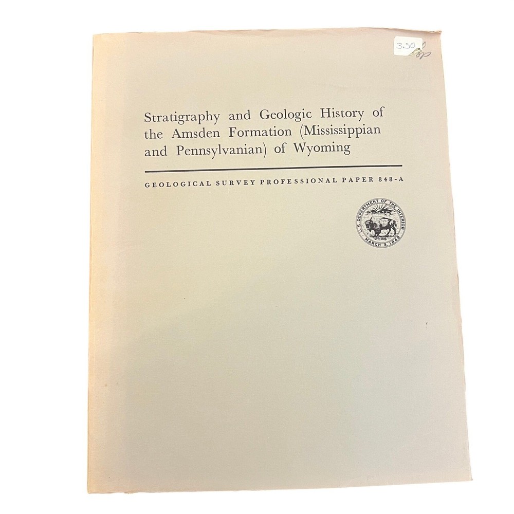 USGS Professional Paper 848-A Amsden Formation Geology Wyoming 1975 Maps Sando