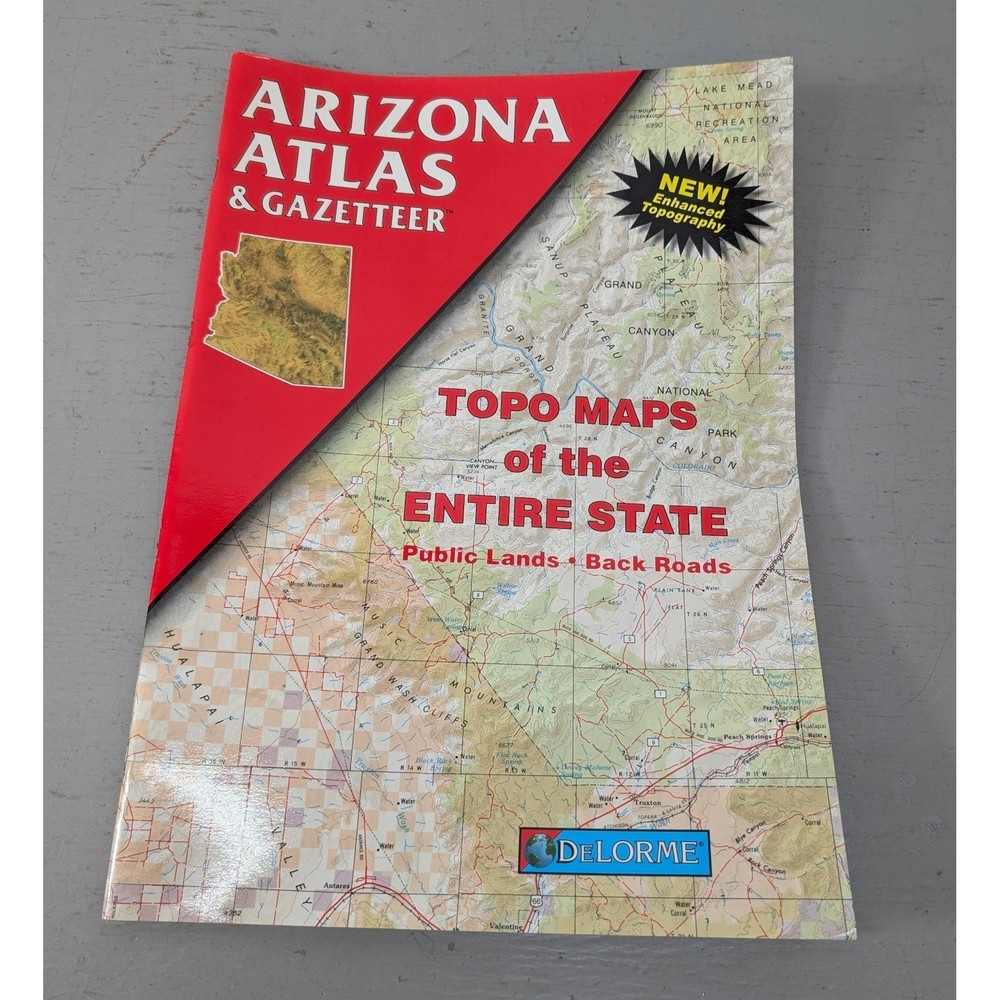 ARIZONA Delorme Atlas & Gazetteer Map Book Topo Back Roads Public Lands 1999