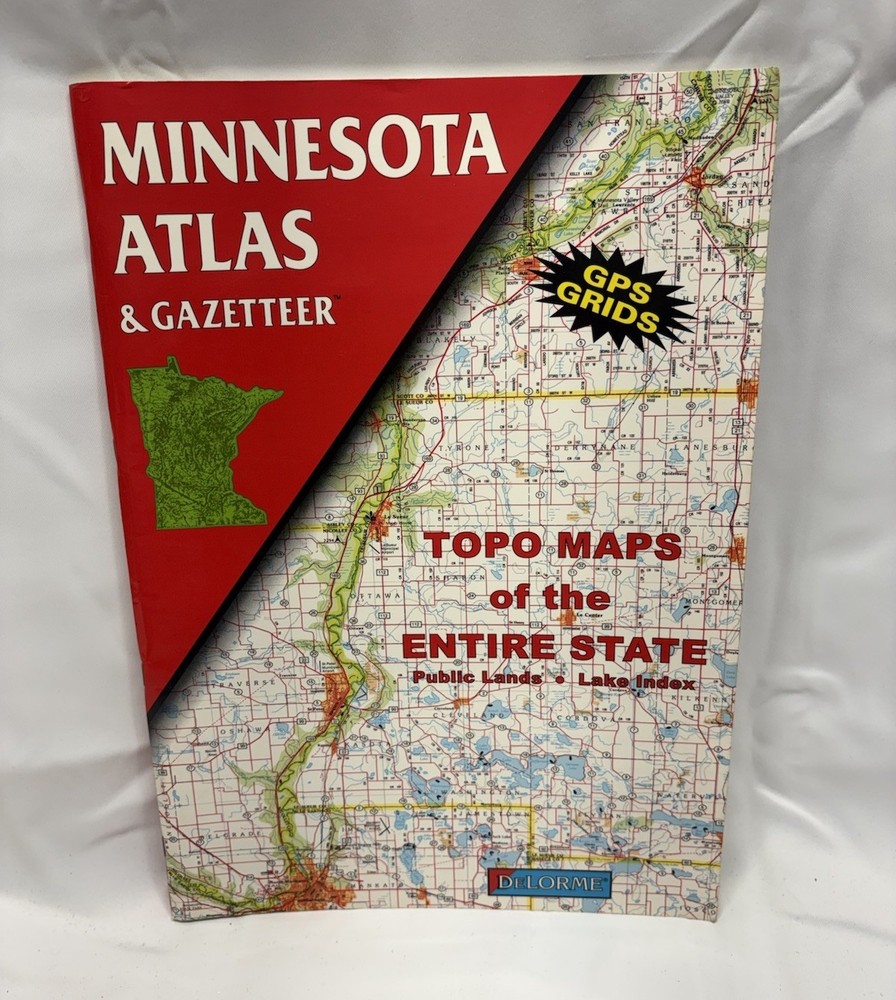 Minnesota Atlas Gazetteer Topo Maps Road Guide 1994 Lake Index DeMorme Softback