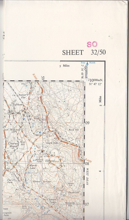 Ordnance Survey (OS) 1:25,000 First Series Map Sheet 32/50 (SO50) St Briavels