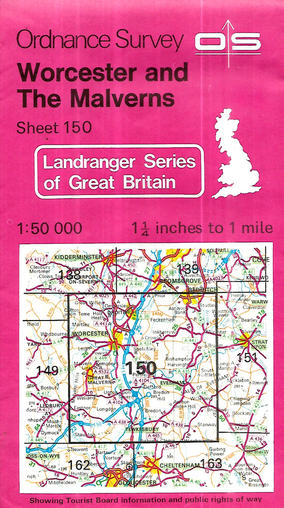 Ordnance Survey ~ Landranger sheet 150 ~ Worcester and The Malverns