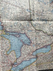 National Geographic Magazine Paper Map Of Central Canada 1963 Vintage Geography