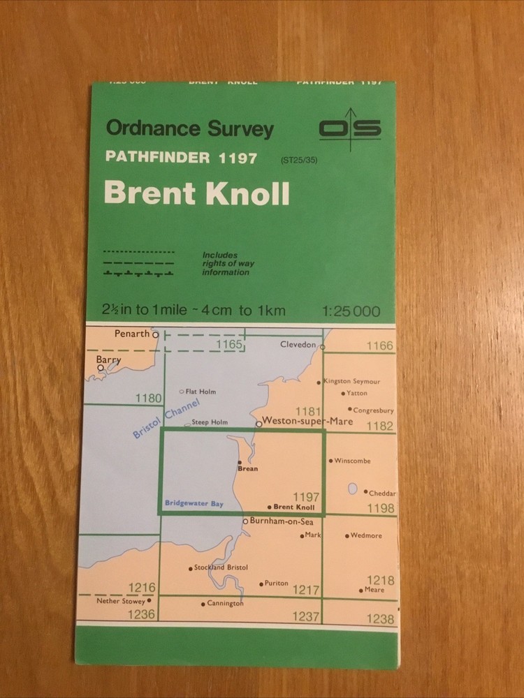 1981 Ordnance Survey Pathfinder Map 1197 ST 25/35 Brent Knoll (incl Brean )