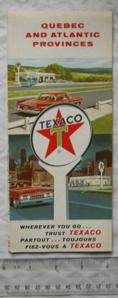 1963 Texaco map – Quebec and Atlantic Proviinces