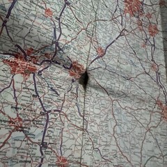 Dunlop, width of road map Wales and West Midlands, 5 miles to 1 inch, vintage