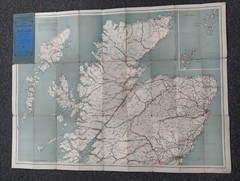 BACON’S MOTOR ROAD MAP No 5 – Scotland North/South [TWO MAPS IN ONE] circa 1930