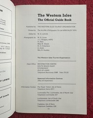 THE WESTERN ISLES OFFICIAL GUIDE BOOK AND MAP 1974