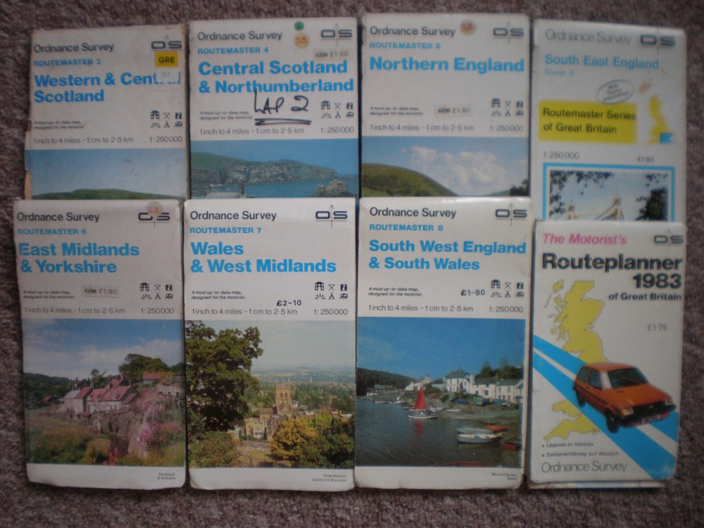 UK ROUTEMASTER ROAD TRAVELMASTER 80’S OS ORDNANCE SURVEY MAPS JOBLOT BUNDLE SET