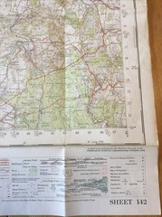 1956 Ordnance Survey One Inch Seventh Series Map 142 Hereford (incl Abergavenny