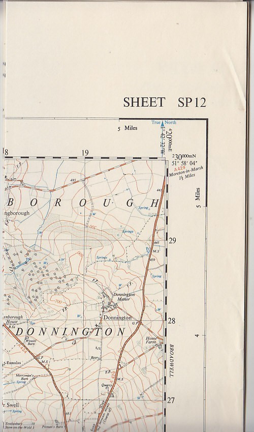 Ordnance Survey 1:25,000 First Series Map Sheet SP 12 Stow-on-the-Wold