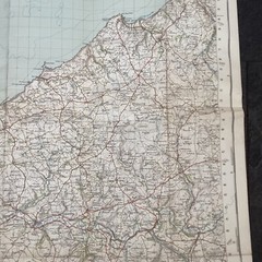 Vintage 1952 Ordnance Survey One Inch Cloth Map Cardigan Good Cond Free Postage
