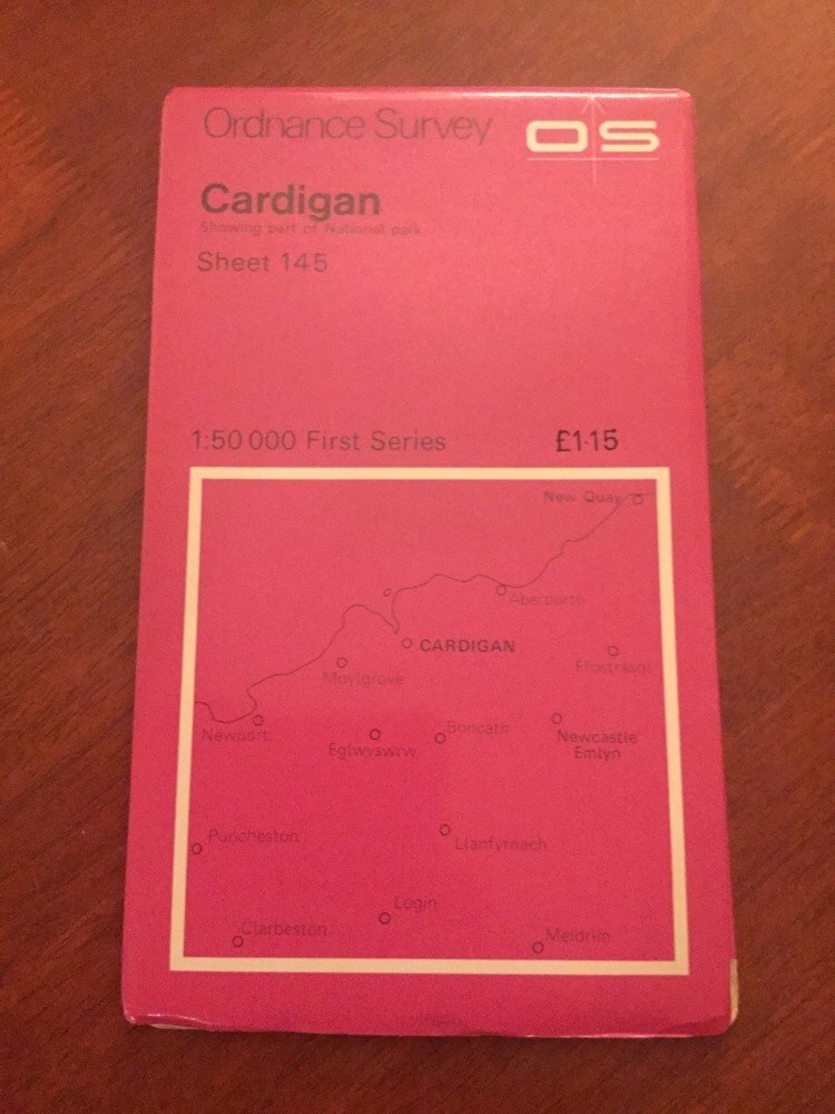 Cardigan Ordnance Survey 1:50 000 First Series Landranger Map Sheet 145